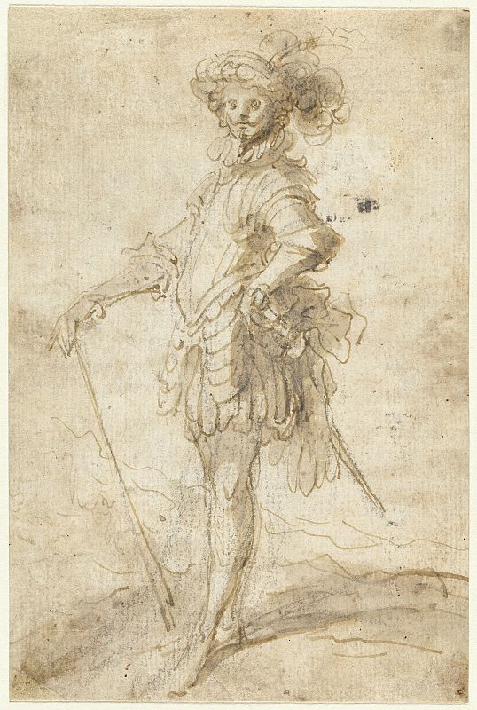 Francisco de Herrera el Mozo, "Caballero ante un paisaje" (1660)