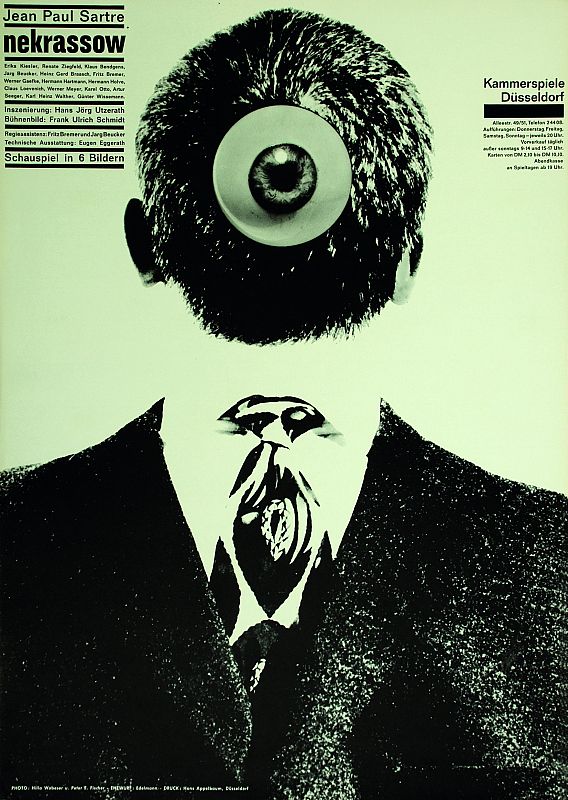 Heinz Edelmann, Nekrassow de Jean Paul Sartre, cartel, Atlas Film, años 1960