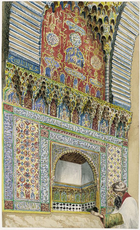 Richard Ford, "Granada. Alhambra. Nicho en la entrada del Salón de los Embajadores", (1830-33)