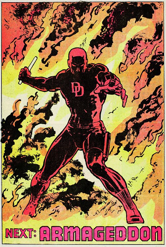 Página de DAREDEVIL No. 232. escrito por Frank Miller e ilustrado por David Mazzucchelli