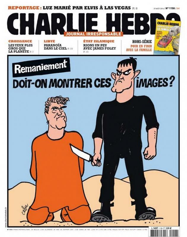 En agosto de 2014 el semanario Charlie Hebdo planteó si era procedente mostrar las imágenes de la decapitación de rehenes por parte del Estado Islámico.