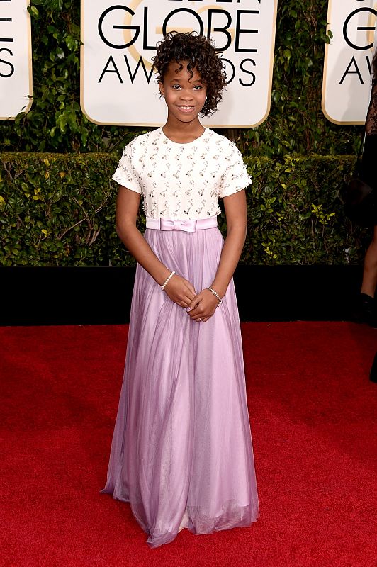 La joven actriz Quvenzhane Wallis, nominada a mejor actriz de comedia o musical por 'Annie'.