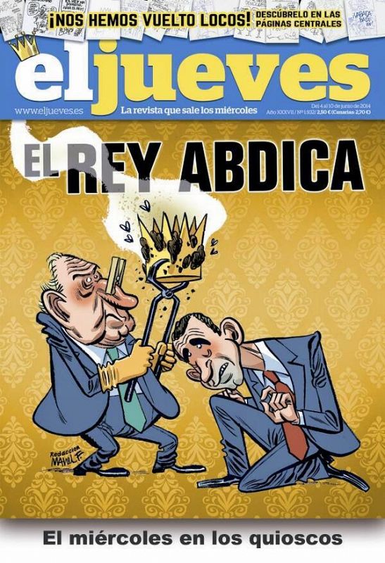 La portada que fue autocensurada por 'El Jueves' y que motivó la renuncia de varios de sus dibujantes embolemáticos que fundaron 'Orgullo y satiisfacción'