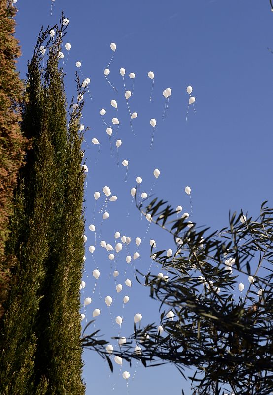 El homenaje en el Retiro ha terminado con la suelta de 192 globos blancos