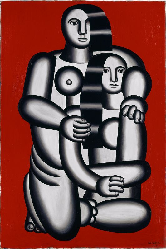 'Las dos figuras (desnudas sobre fondo rojo)' (1923). Fernando Leger. Kunstmuseum Basel.