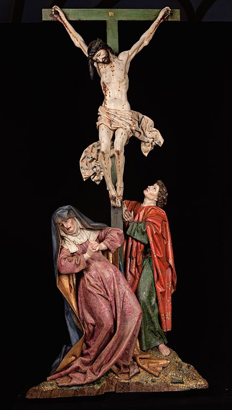 Basado en los diseños de Weyden, "La Crucifixión", ala derecha del retablo de Nuestra Señora de Belén en Laredo (Cantabria)