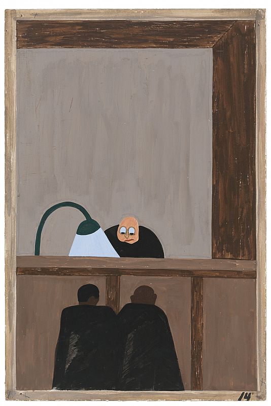 Jacob Lawrence. The Migration Series. Panel 14, (1940-41)