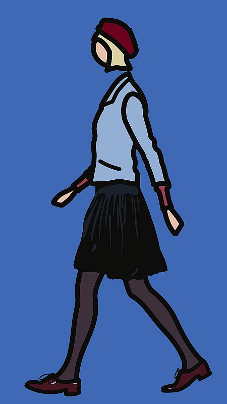 Julian Opie, Jen Walking, 2008. Courtesy Lisson Gallery