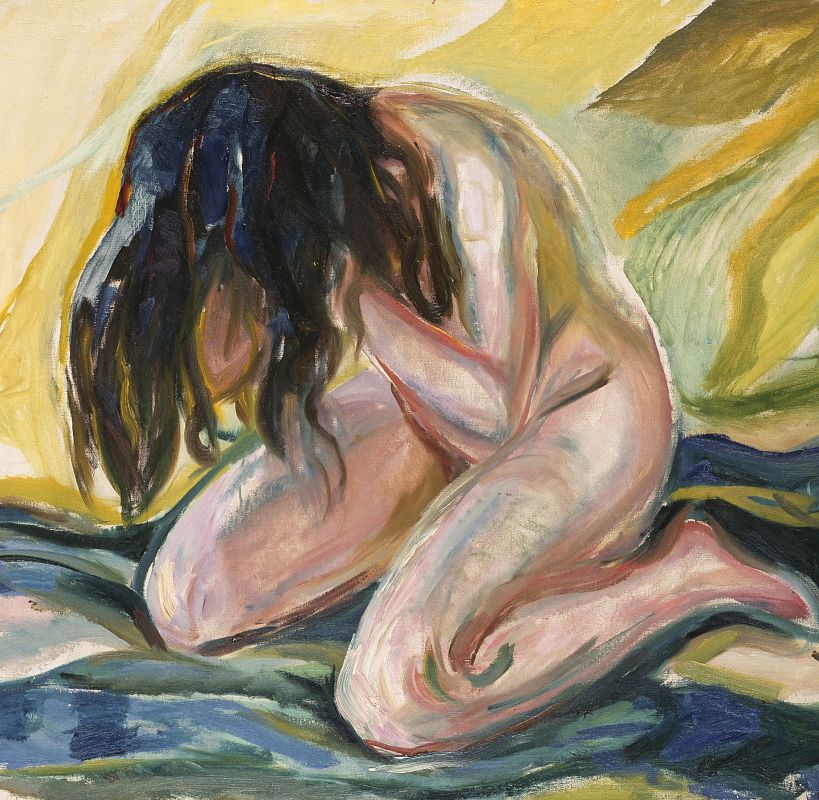 'Desnudo femenino de rodillas', 1919, Edvard Munch, Sarah Campbell Foundation, Texas