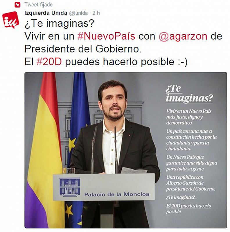 IU truca una foto para presentar a Garzón como un presidente republicano