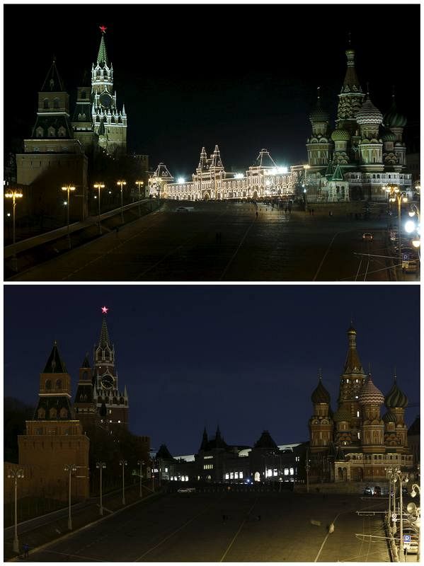 Monumentos apagados en todo el mundo por la Hora del Planeta
