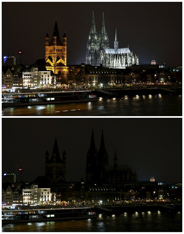 Monumentos apagados en todo el mundo por la Hora del Planeta
