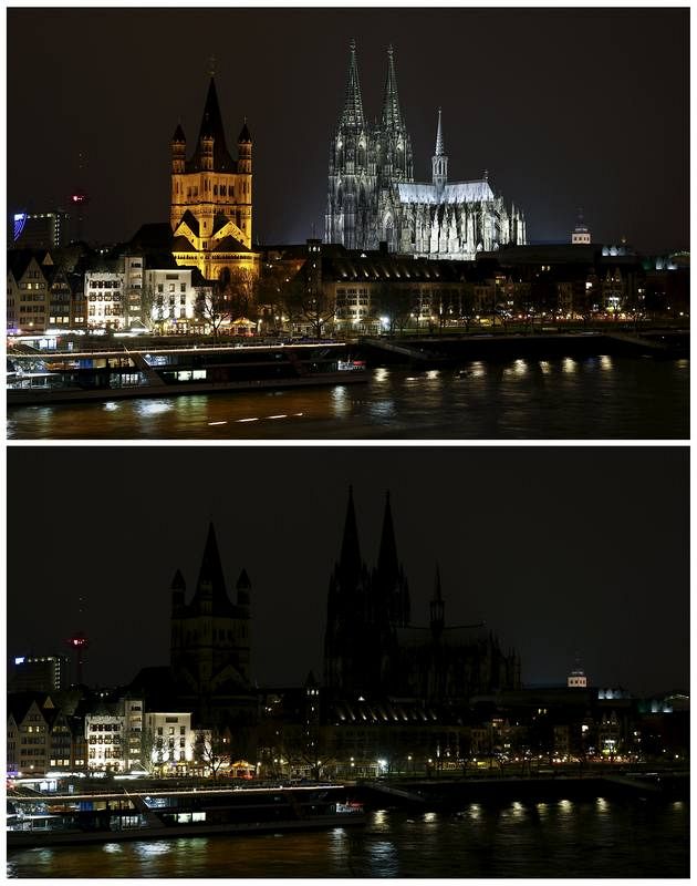 Monumentos apagados en todo el mundo por la Hora del Planeta
