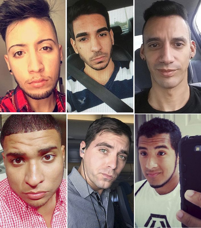 Fotografías obtenidas de Facebook y distribuidas por Reuters, de seis de las víctimas del atentado de Orlando identificadas por la Policía. Fuente: Reuters/Facebook