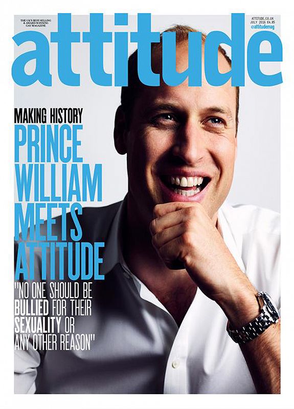 El príncipe Guillermo, en la portada de la revista gay británica 'Attitude'