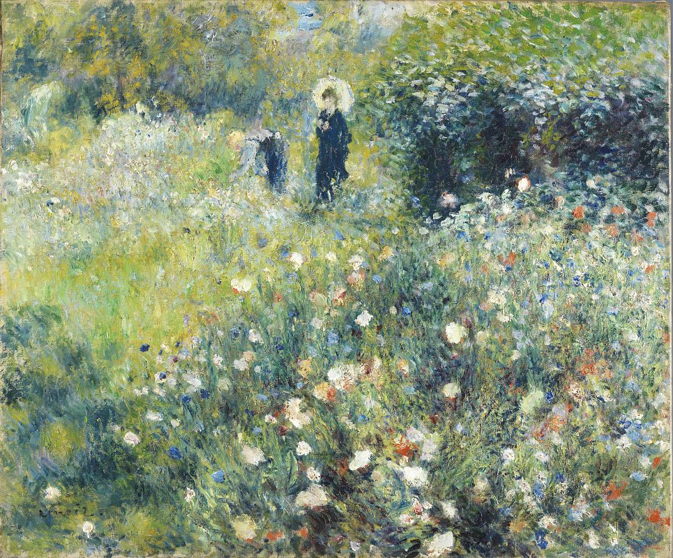 'Mujer con sombrilla en un jardín', 1875 - Pierre-Auguste Renoir (Museo Thyssen - Bornemisza)