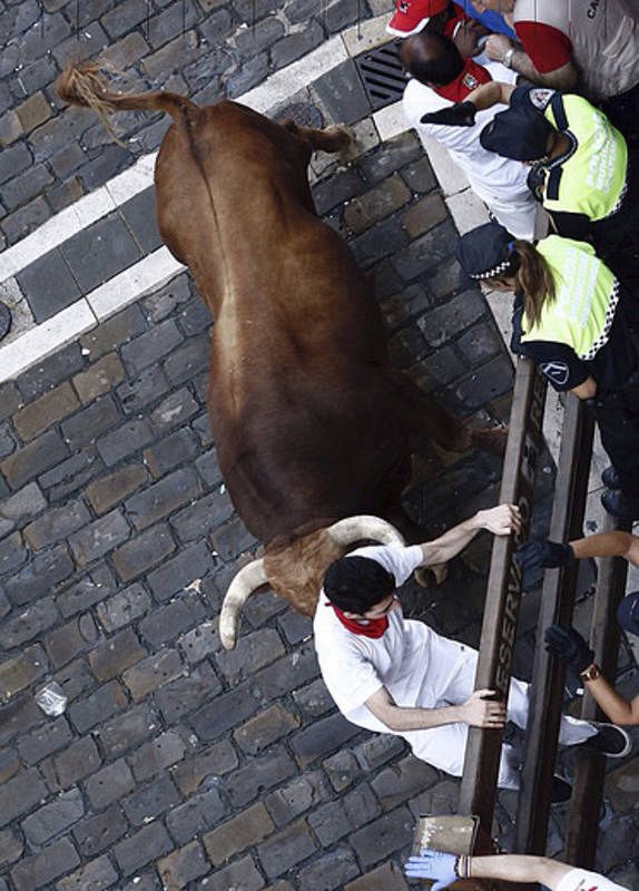 El segundo encierro de sanfermines 2016, muy peligroso