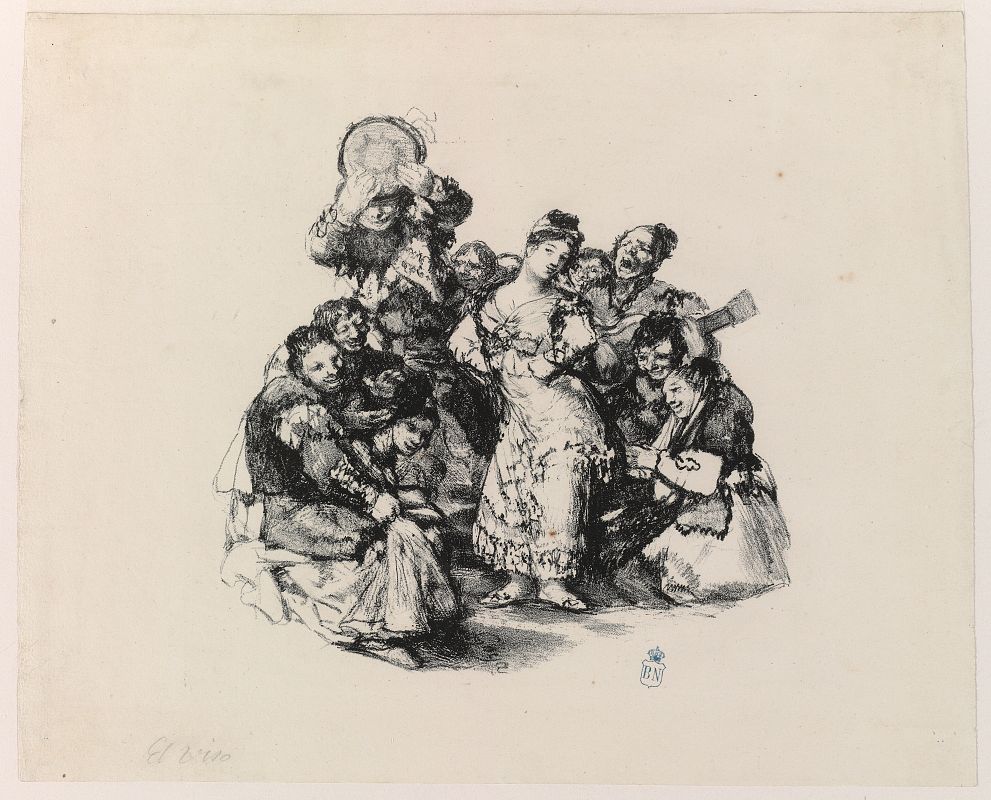 Litografía a lápiz y rascador El Vito (1824-1825) de Francisco de Goya.