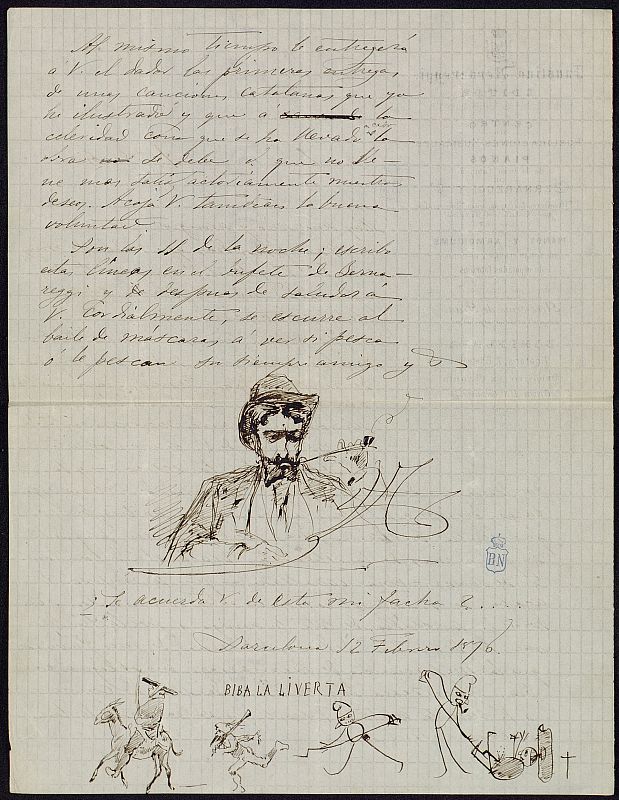 Cartas y tarjeta postal de Apeles Mestres a Francisco A. Barbieri [Manuscrito]