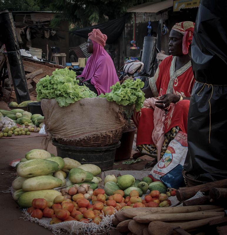 La región de Sikasso es la más fértil de Mali. En el mercado de Koutiala se encuentran todo tipo de productos.