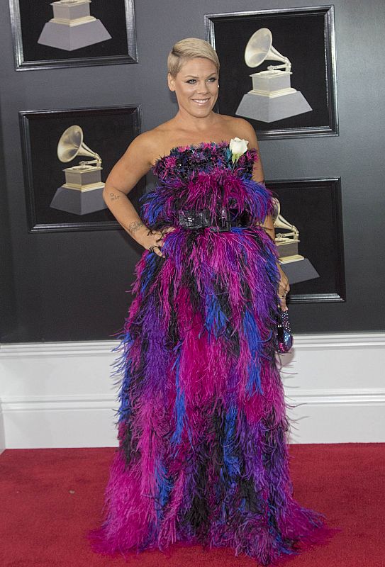La cantante Pink en la 60 edición de los Premios Grammy