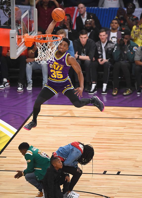 Donovan Mitchell, durante el concurso de mates