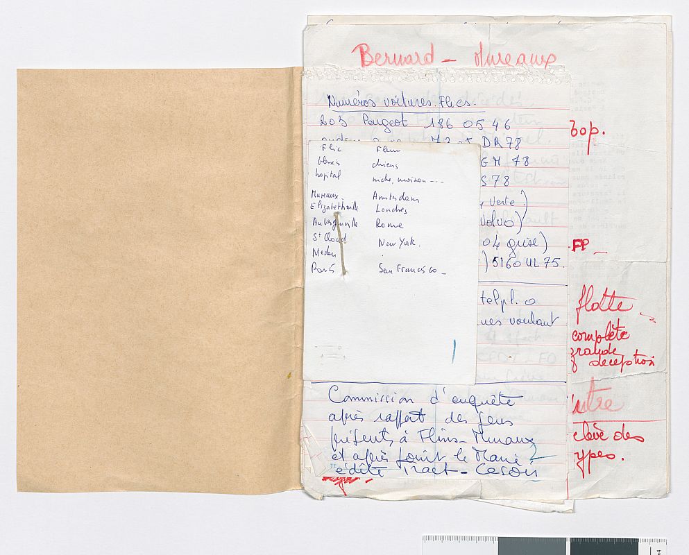 Folios manuscritos con información sobre los enfrentamientos con la Policía
