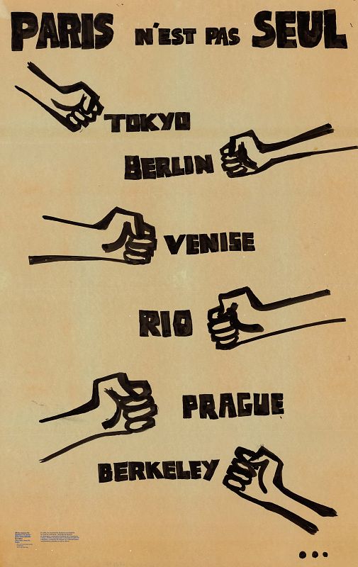 Cartel incautado por las fuerzas de seguridad en Mayo del 68