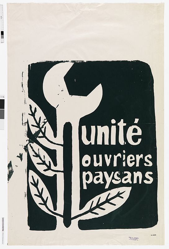 Cartel incautado en los talleres populares de Bellas Artes en Mayo del 68