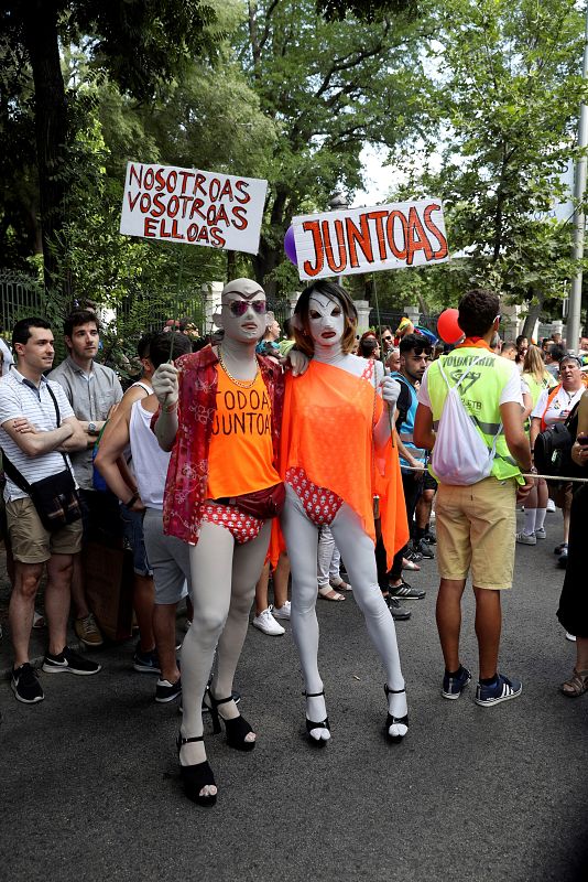 Asistentes a la manifestación del Orgullo en Madrid