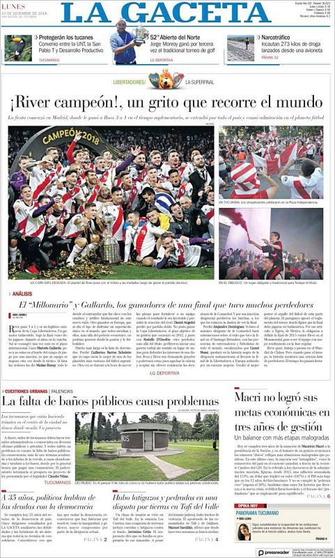 Portada La Gaceta