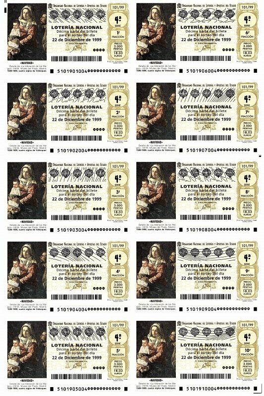 Velázquez en el sorteo de Navidad de 1999