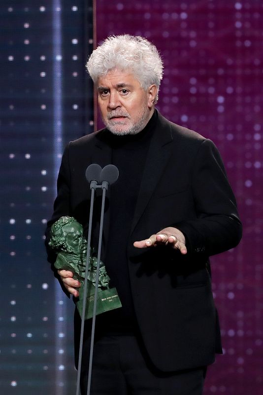 Los mejores momentos de los Goya 2020: Pedro Almodóvar tras recibir el premio a "Mejor Guión Original"