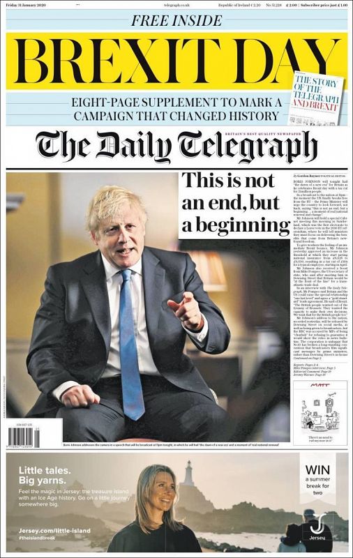 Portada de 'The Daily Telegraph'