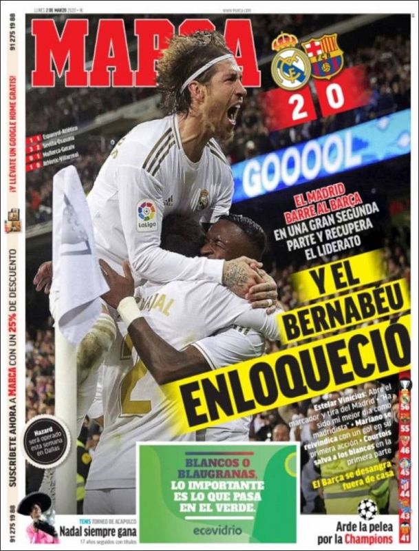 El Clásico Madrid vs Barça, en las portadas | 7