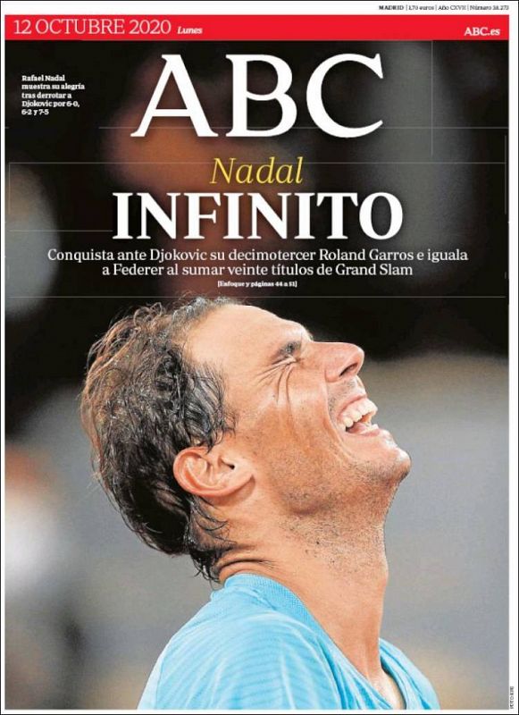 Nadal en la portada de ABC