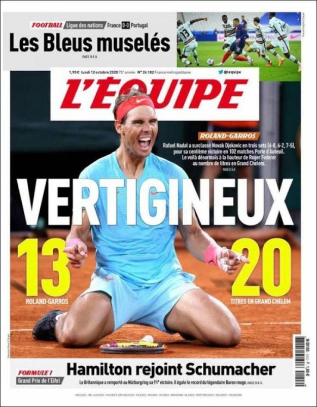 Nadal en la portada de L'equipe