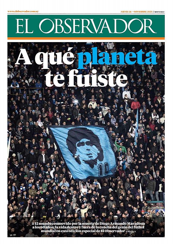 'A qué planeta te fuiste' es el titular de El Observador de Uruguay