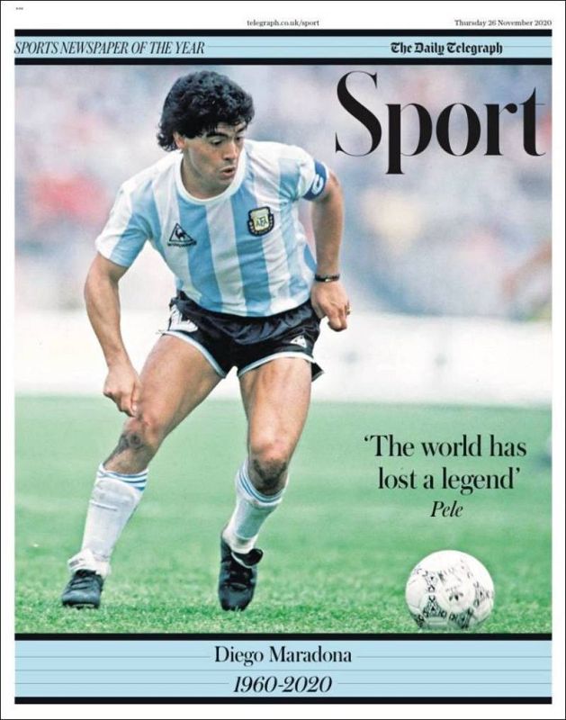 'El mundo pierde una leyenda' titula The Daily Telegraph Sport.