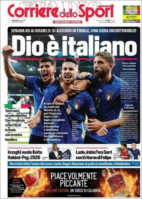 Corriere dello Sport dice que "Dios es italiano"