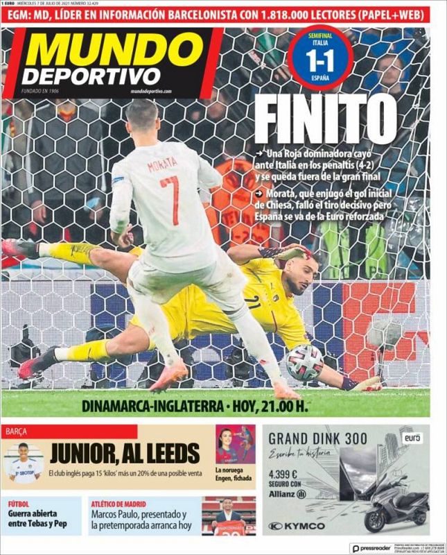 Mundo Deportivo titula "Finito"