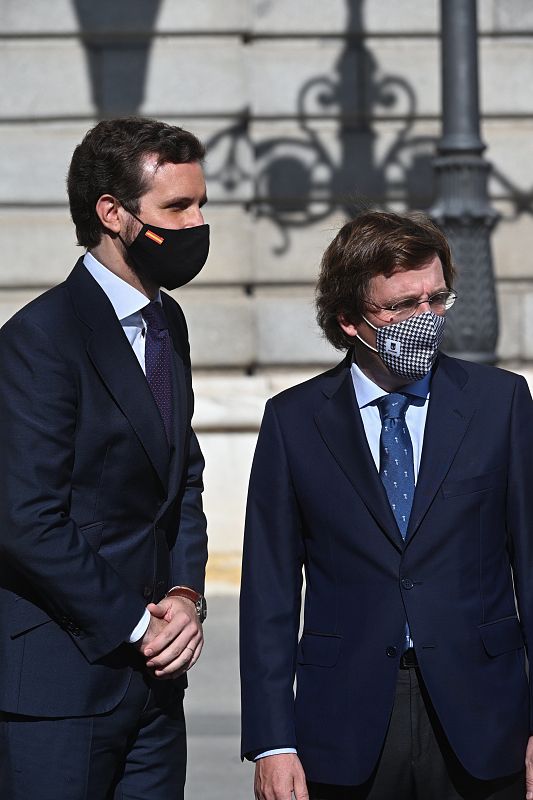 El líder del Partido Popular, Pablo Casado, y el alcalde de Madrid, José Luis Martínez-Almeida.