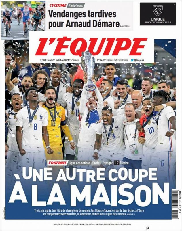 Portada del diario francés L'equip