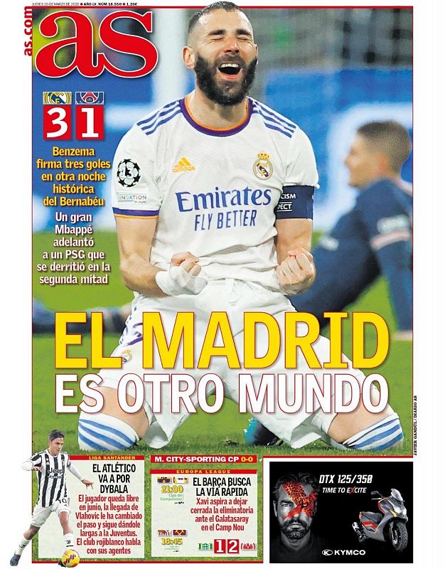 Para AS, el Madrid es otro mundo.