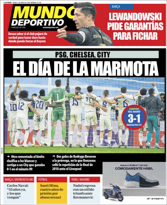 Para Mundo Deportivo, lo del Bernabéu fue "el día de la marmota".