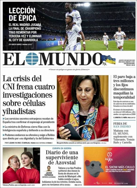 El Mundo habla de "lección de épica" del Madrid.