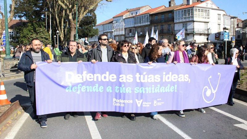 Elecciones Galicia 2024: Faraldo (Podemos), en la manifestación en defensa de la sanidad gallega