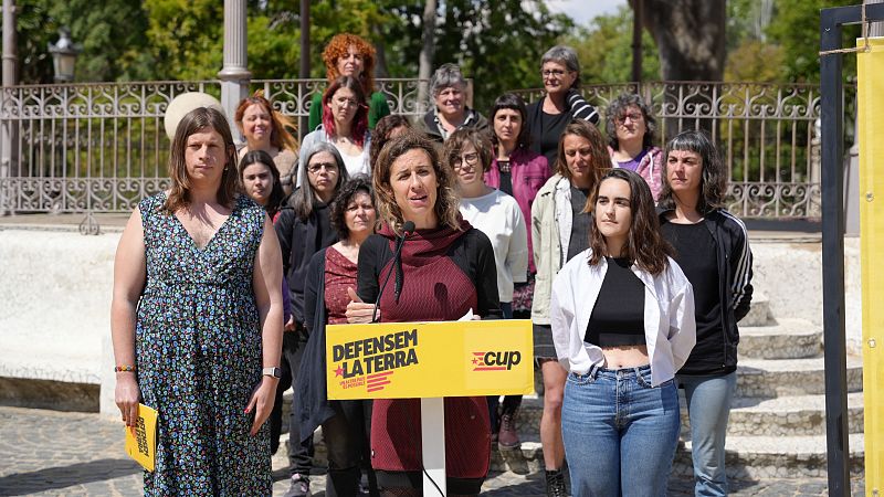 Elecciones catalanas 2024: Estrada (CUP-DT) en un acto de campaña