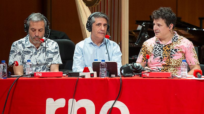 Anto Vicente, el director gerente de la Orquesta Sinfónica y Coro RTVE, Manuel Ventero, y Ángel Carmona.