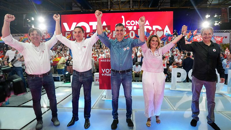 Elecciones europeas: Acto de cierre de campaña del PSOE en Fuenlabrada (Madrid)